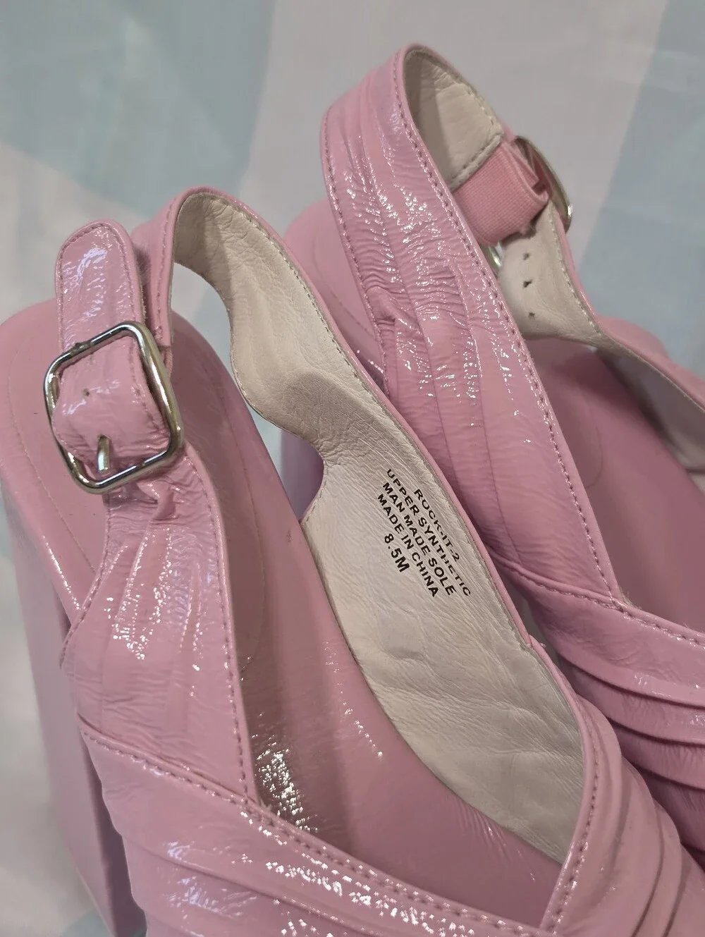 Jeffrey Campbell Pink Patent ROCK-IT-2 Platform Sandals 8.5